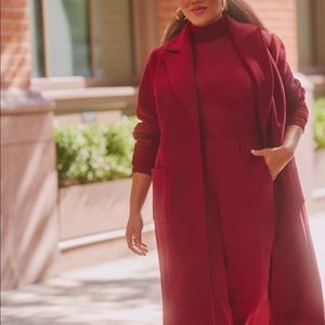 Eloquii Long red Coat NWOT